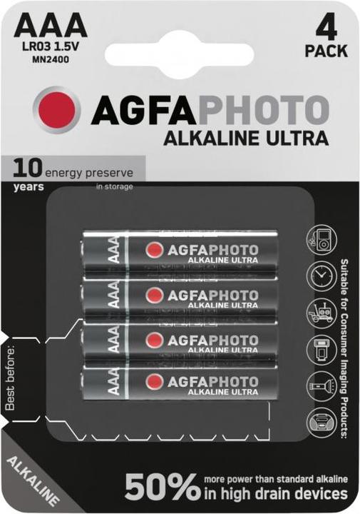 Immagine prodotto AGFAPHOTO Ultra LR03 Micro (AAA) Batteria alcalina al manganese 1,5 V 4 pz. (4 pz., AAA)