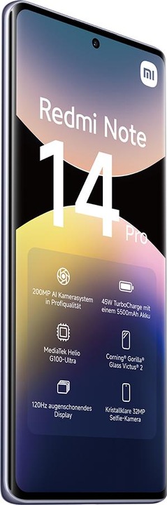 Image du produit Xiaomi Redmi Note 14 Pro (512 Go, Pourpre Aurora, 6.67")