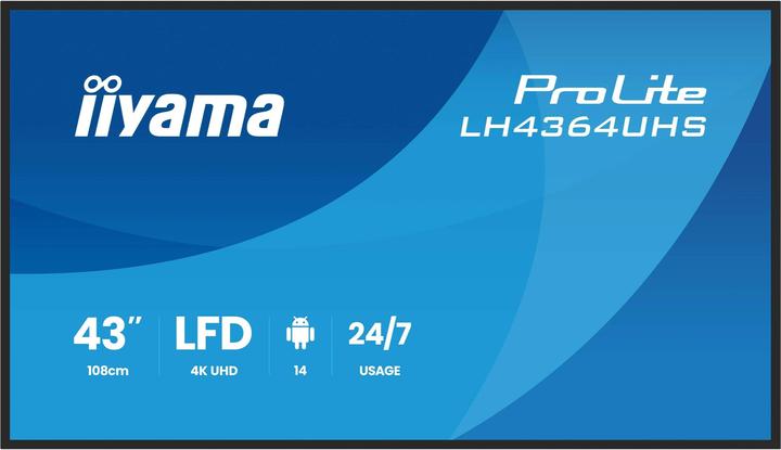 iiyama Dis Public 43 LH4364UHS-B1AG UHD (3840 x 2160 Pixels, 43")