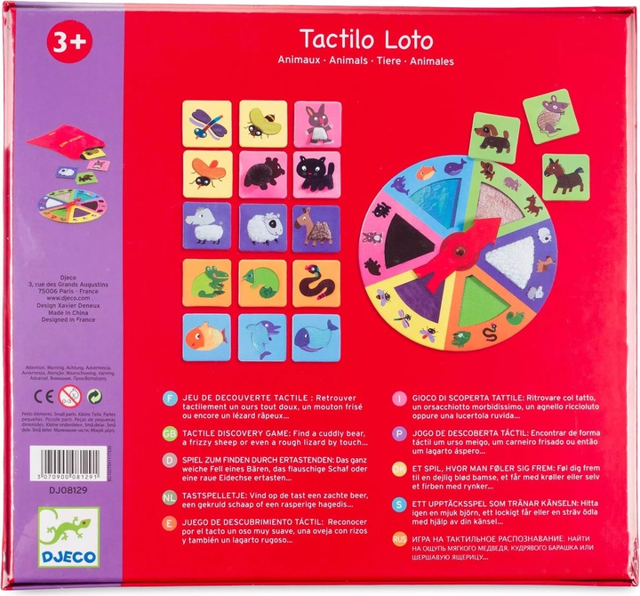 Produktbild Djeco Lernspiel Tactilo loto (Englisch, Deutsch, Französisch, Italienisch)