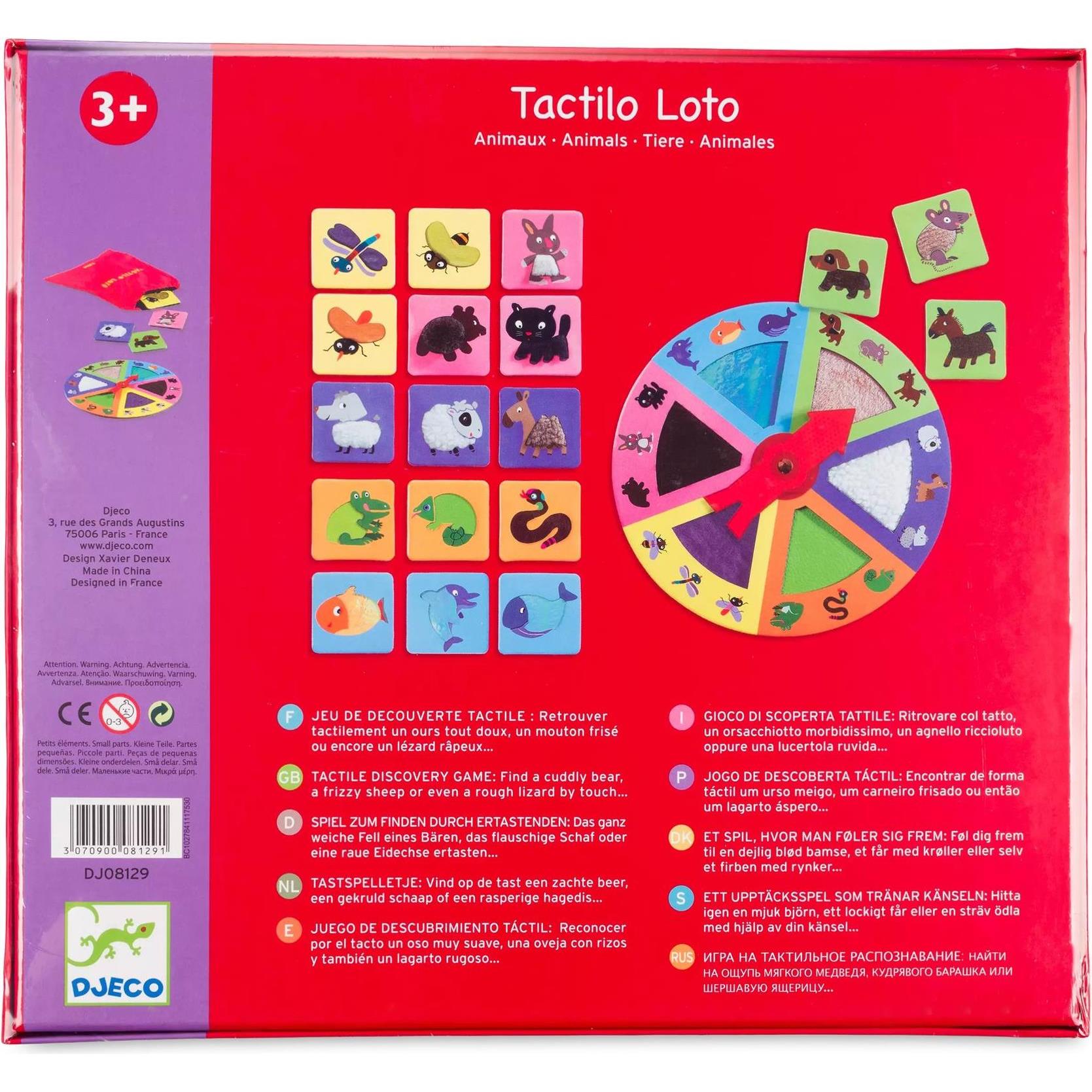 Thumbnail - Djeco Lernspiel Tactilo loto (Englisch, Deutsch, Französisch, Italienisch)