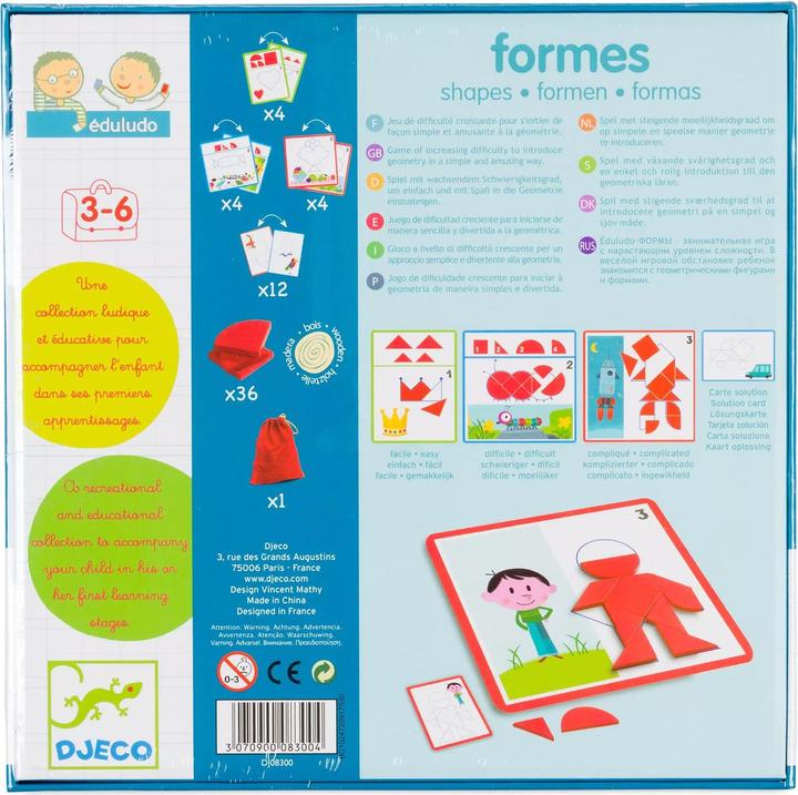 Produktbild Djeco Eduludo Formen (mult) (Deutsch, Englisch, Französisch, Italienisch, 4 - 6 Jahre)