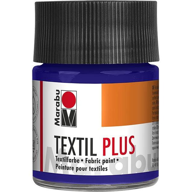 Marabu, Künstlerfarbe + Bastelfarbe, Stoffmalfarbe Textil plus, 50 ml, violett dunkel 051 (Violett dunkel, 50 ml)