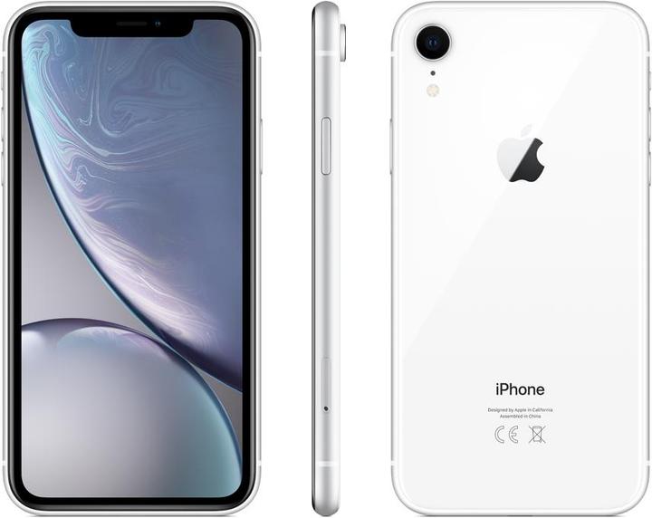 Actual product image Apple iPhone XR (128 GB, White, 6.10", SIM + eSIM, 12 Mpx, 4G)