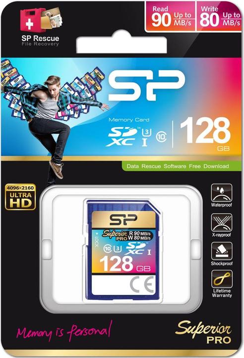 Produktbild Silicon Power memory card SDXC 128GB Superior Pro UHS-1 U3 (128 GB, SDXC, U3, UHS-I)