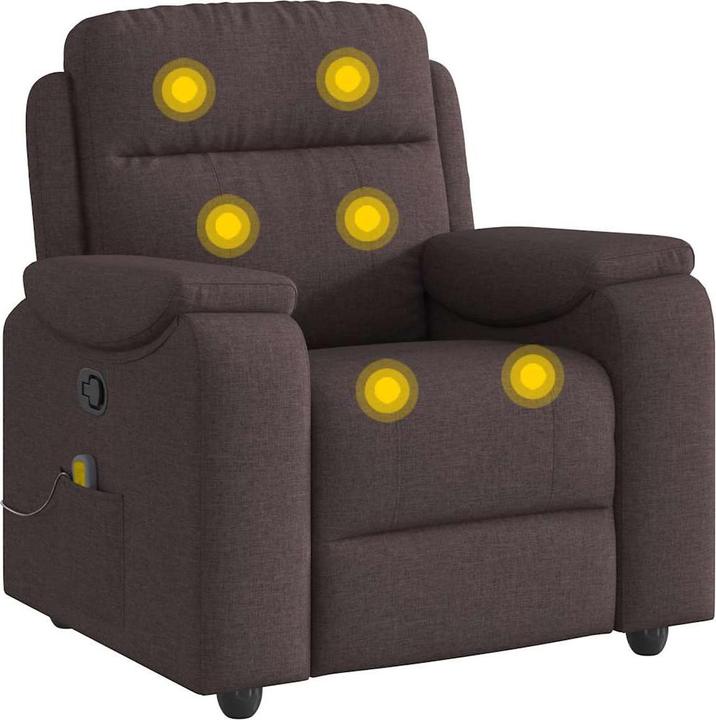 Produktbild VidaXL Massagesessel Dunkelbraun Stoff Massage TV-Sessel