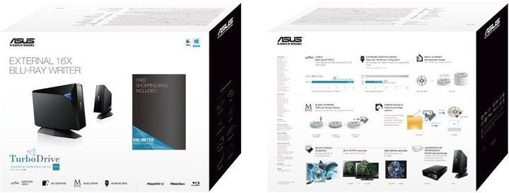 Actual product image ASUS Bw-16d1h-U Pro (DVD drive, CD burner, CD drive, DVD writer, Blu-ray burner, Blu-ray drive)