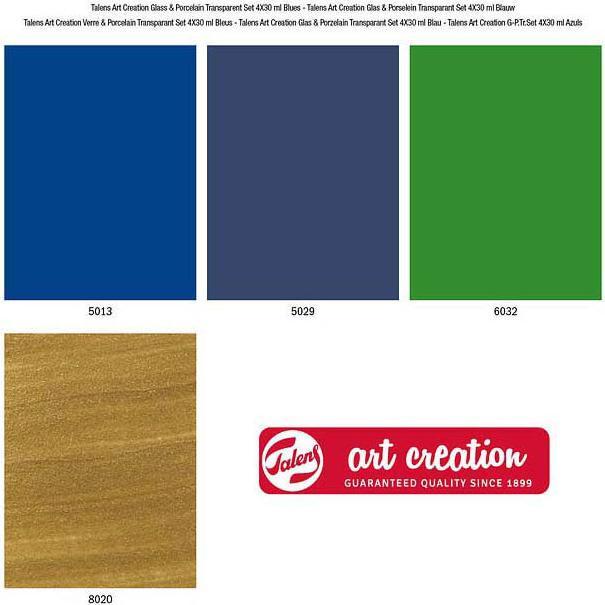 Actual product image Royal Talens Glass & Porcelain Transparent set Blues | 4 x 30 ml (120 ml)