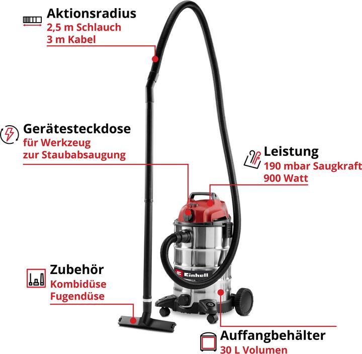Produktbild Einhell TE-VC 3055 SA (Nass-Trockensauger)