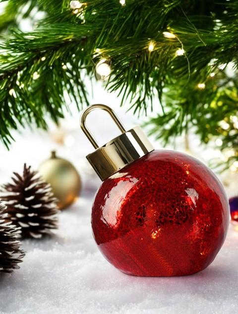 Produktbild GuGus LED Glas Kugel rot zum Auftstellen Kugel D:12cm