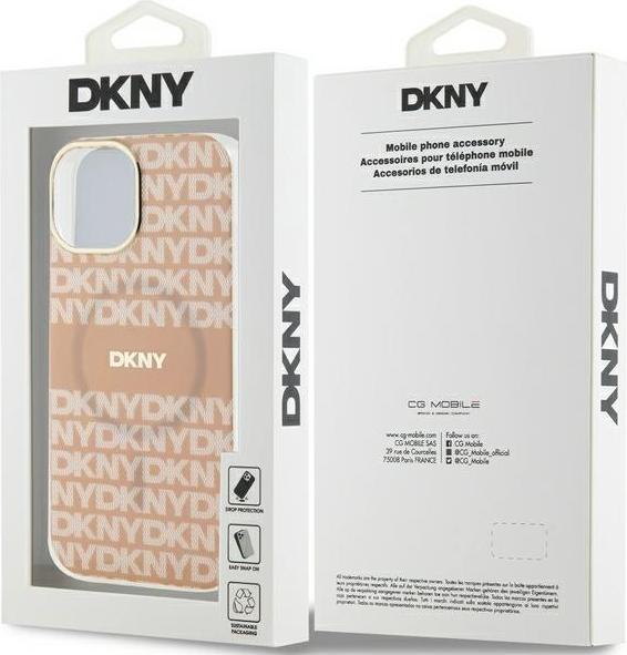 Actual product image DKNY DKHMP15MHRHSEP iPhone 15 Plus / 14 Plus 6.7" różowy/pink hardcase IML Mono & Stripe MagSafe (Apple iPhone 14 Plus, Apple iPhone 15 Plus)