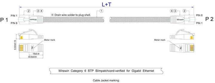 Produktbild Wirewin Slim Toughkabel (STP, CAT6, 0.25 m)