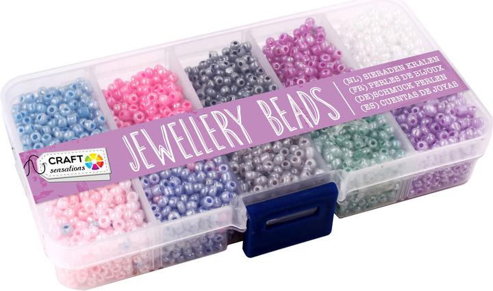 Productafbeelding Grafix Sieraden kralen in bewaardoos, 10 kleuren