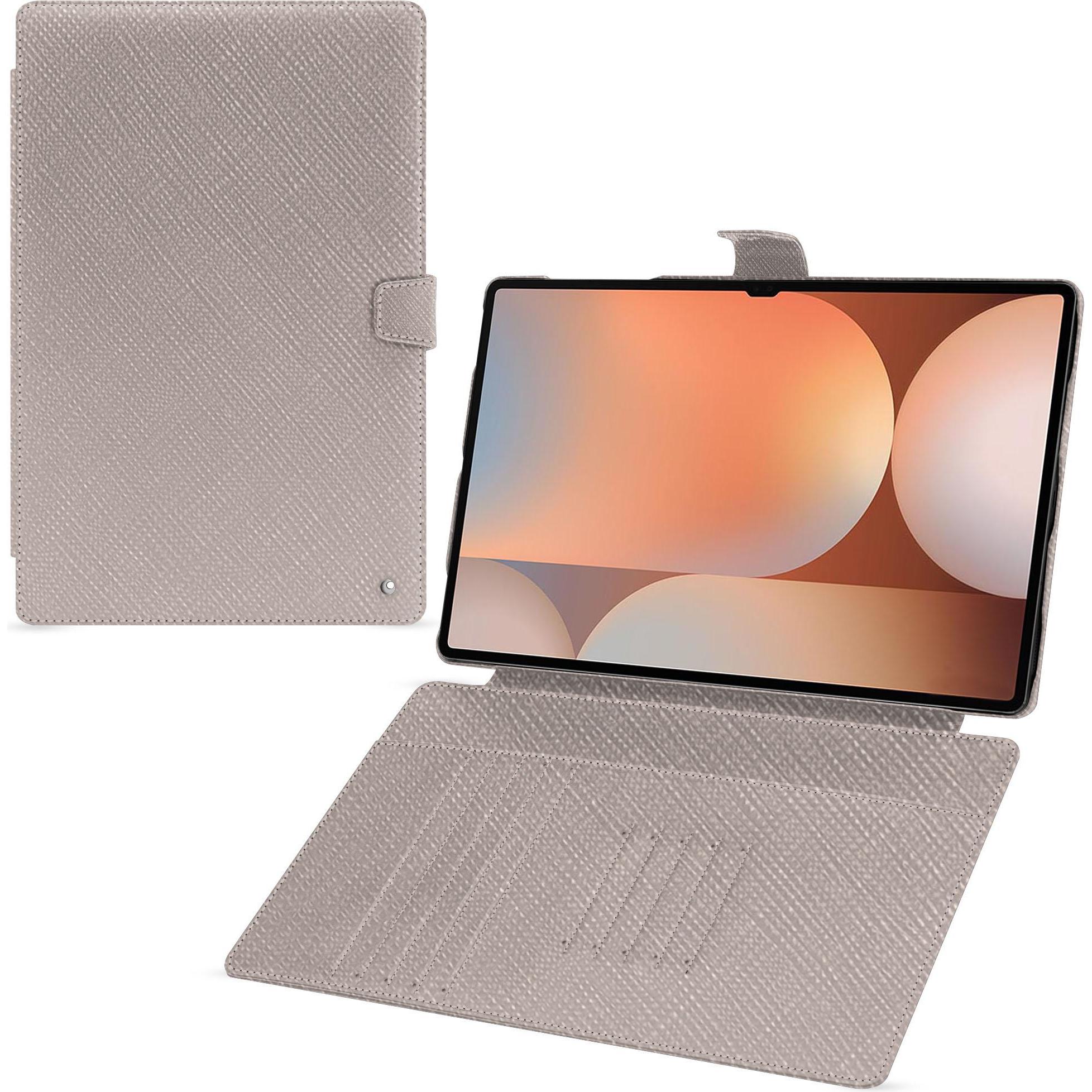 Noreve Lederschutzhülle für Samsung Galaxy Tab S10 Ultra (Galaxy Tab S10 Ultra), Tablet Hülle, Beige