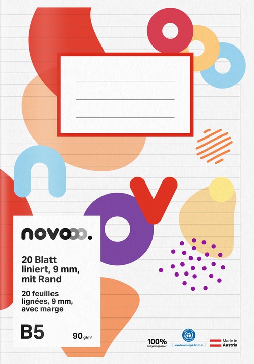 Novooo Schulheft B5 (B5, Liniert)
