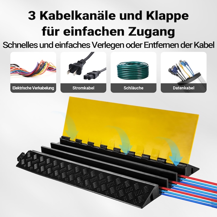 Produktbild Wiltec Kanal Kabelbrücke 50t 40km/h Überfahrschutz 95x49x8cm Kabelkanal Kabel (Kabelbrücke, 95 cm)