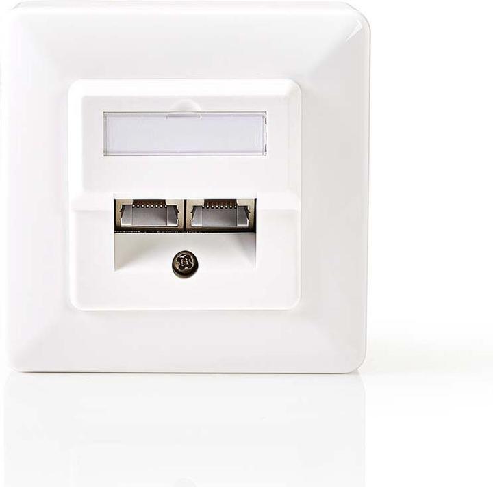 Image du produit Nedis Prise réseau murale | Encastrée | 2-Port port(s) | CAT5e | Droit | Femelle | Plaqué or | ABS | W