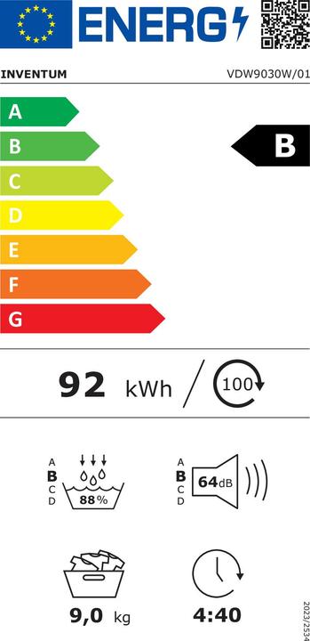 Energie-Label Inventum Wärmepumpentrockner (9 kg)