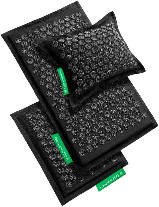 Pranamat ECO Massage Set Matte + Kissen + Minimatte schwarz