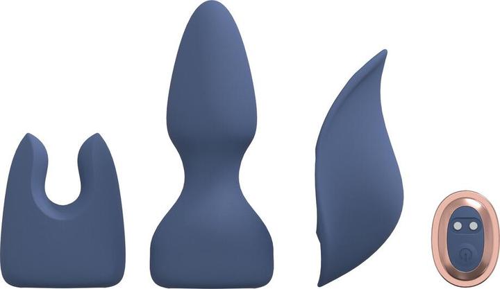 Produktbild Loveline Interchangeable Vibrator Kit - Blue/Grey