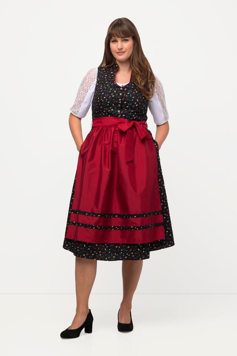 Image du produit Ulla Popken Costume traditionnel tyrolien, fleurs, boutons fantaisie, col V, sans manches (50)