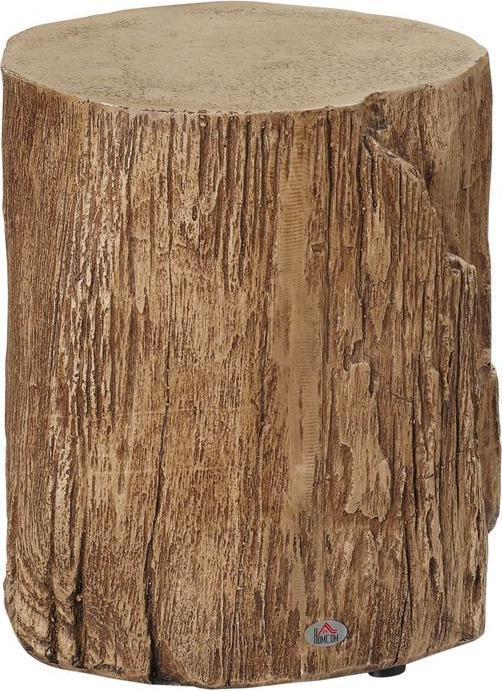 Produktbild Swisshandel24 Beistelltisch Baumstumpf-Optik Nivillierfüsse 37cmx37cmx43cm Beton Braun (37 x 37 x 43 cm)