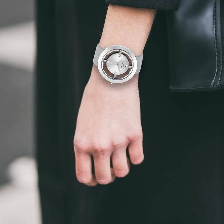 Produktbild Damen Quarzuhr Lucrezia Echtleder grau - 5128 (Analoguhr, 42 mm)