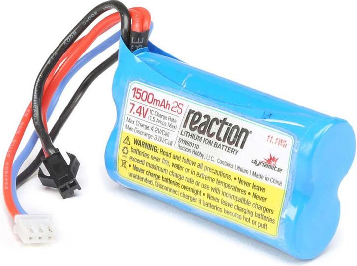 Actual product image Dynamite LiIon battery pack 7.4V 1500 mAh 2S (ROBOAT Jet Jam 12 Pool Racer etc) (7.40 V, 1500 mAh)