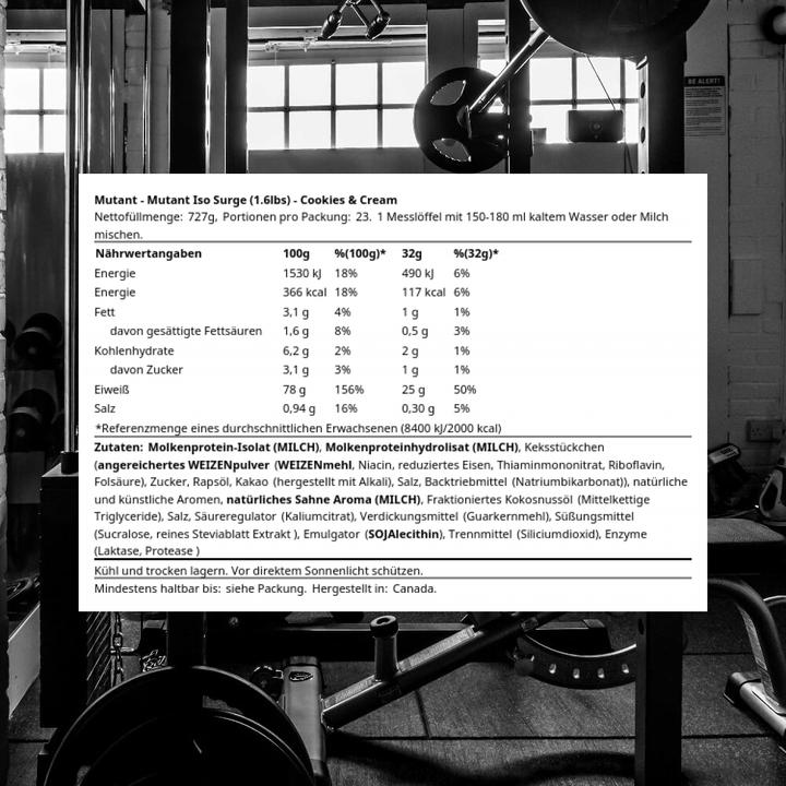 Actual product image Mutant Iso Surge (Cookies & Cream, 1 x, 935 g)