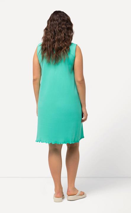 Actual product image Ulla Popken Lettuce Edge V-Neck Knit Tank Tunic Dress (54)
