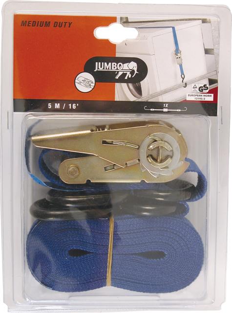 Image du produit Jumbo Medium Duty, bleu, avec cliquet et 2 crochets, force de traction