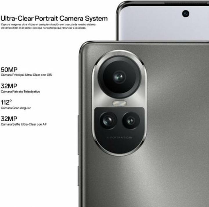 Image du produit OPPO Reno 10 Pro (256 Go, Gris argenté, 6.70", Double SIM, 5G)