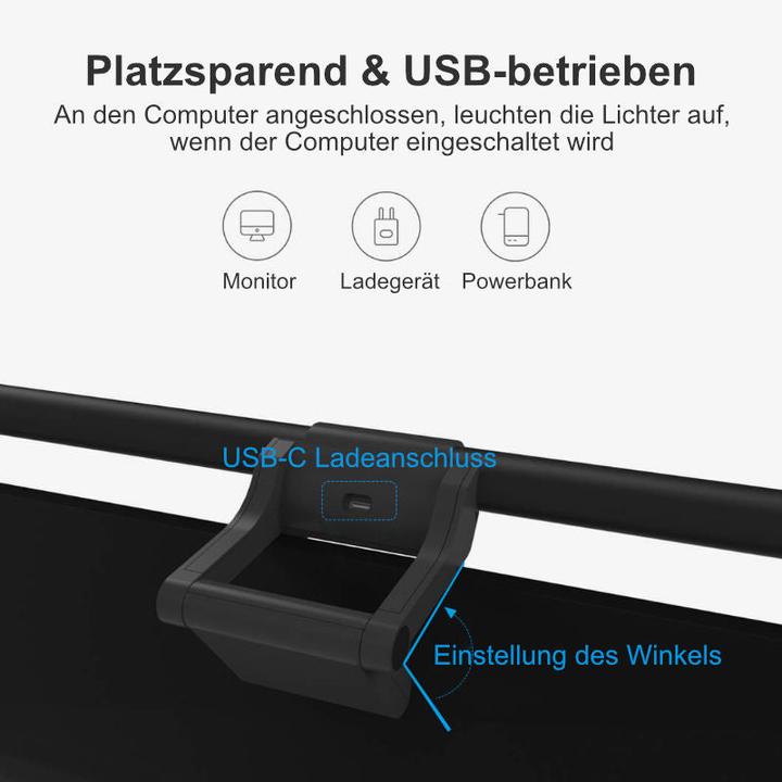 Produktbild Hermex Screenbar Monitorbeleuchtung Bildschirmbeleuchtung Monitorlicht LED