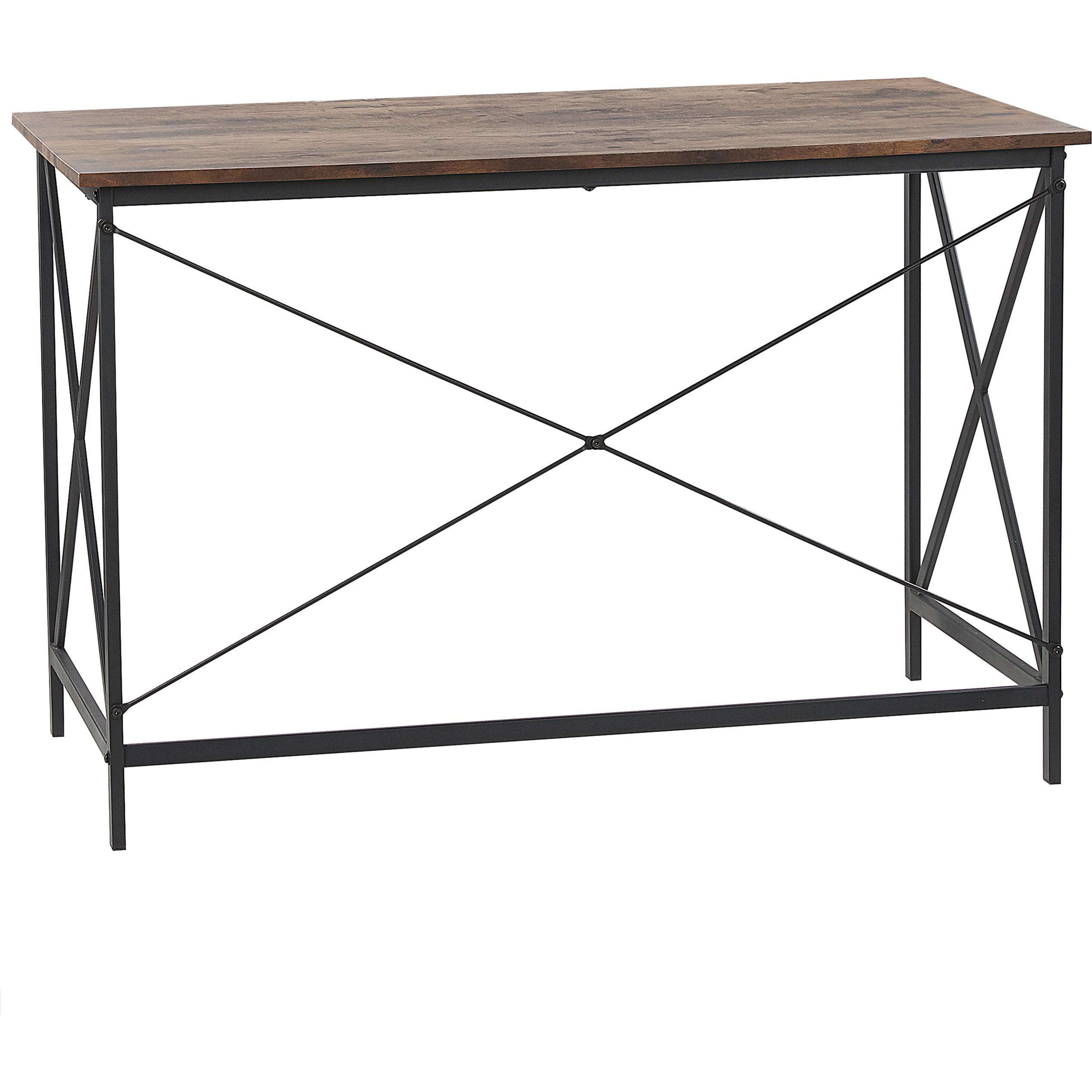 Beliani, Schreibtisch, Schreibtisch dunkler Holzfarbton 115 x 60 cm FUTON (115 x 60 x 76 cm)