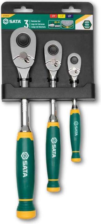 Produktbild SATA Ratschensatz mit Komfortgriff, 3-tlg. (1/2", 1/4", 3/8")