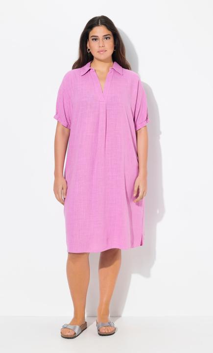 Produktbild Ulla Popken Kleid, Leinenmix, Oversized, Hemdkragen, Halbarm (46, 48)