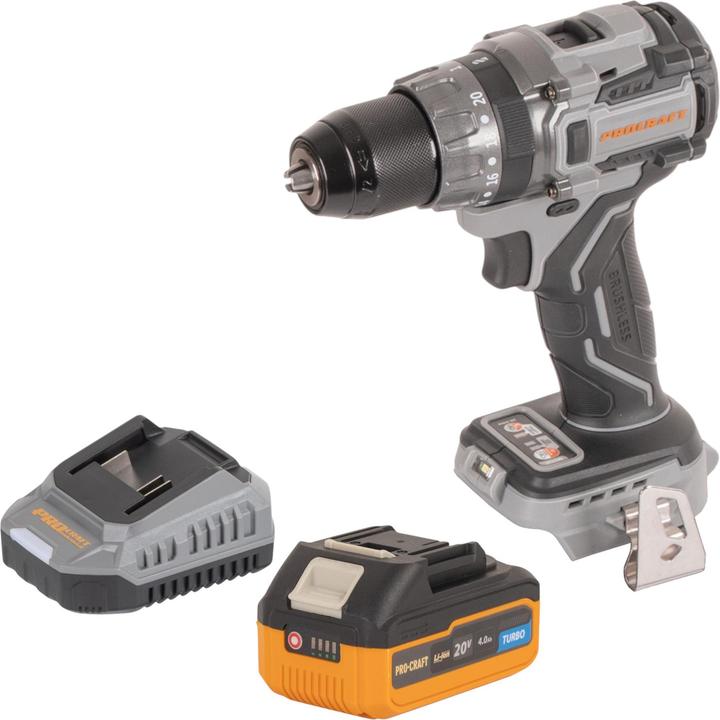 Produktbild Procraft Industrial CD20Abb Akku Schlagbohrschrauber 20 V 85 Nm + 1x Akku 4,0 Ah + Ladegerät (Schlagbohrschrauber)