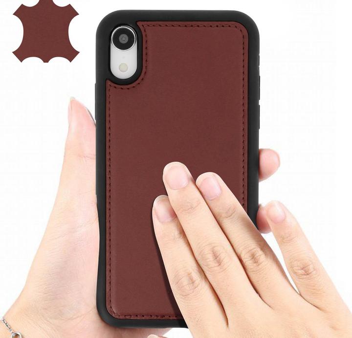 Produktbild Akashi Schutzhülle aus Echtleder stoss- kratzfest für Apple iPhone XR – Braun (Apple iPhone XR)