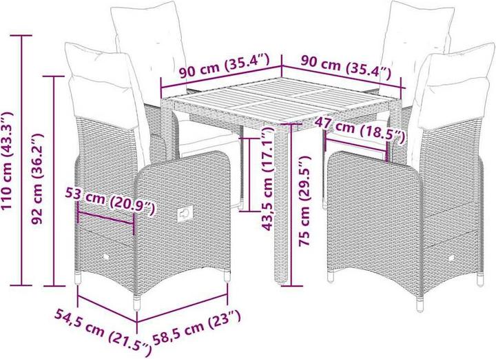 Produktbild vidaXL Bistro Set