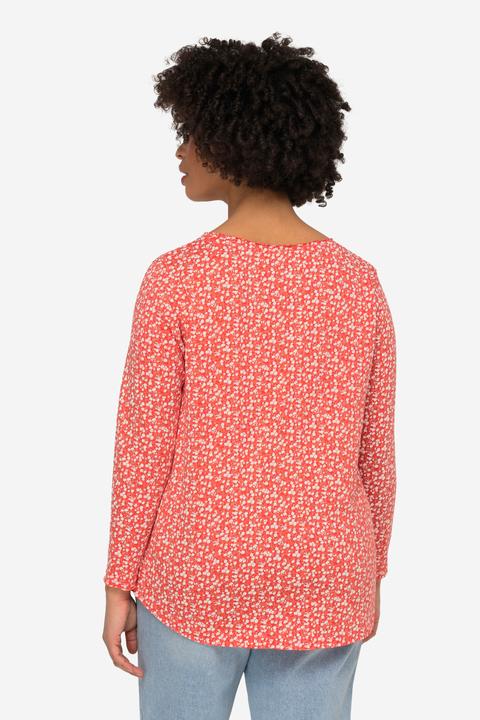 Image du produit Angel of Style T-shirt à manches longues, avec finitions bords francs. Ligne A, motif floral et col rond (52)