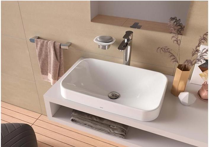 Actual product image TOTO LF Countertop washbasin 600mm, without tap hole, with overflow white (380 mm, 600 mm)