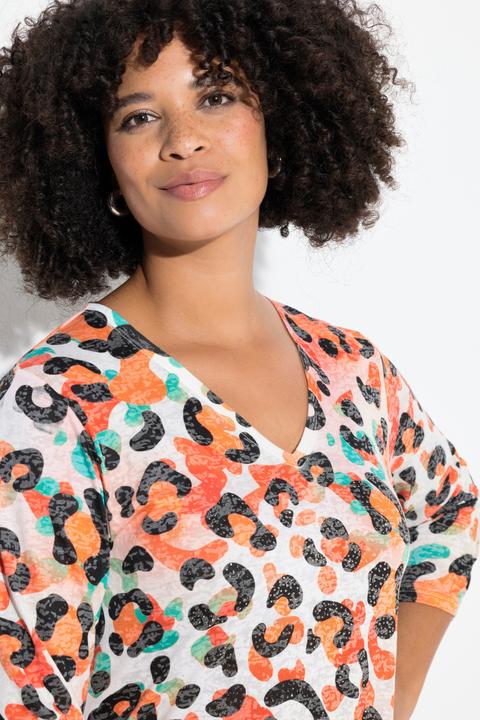 Immagine prodotto Angel of Style T-shirt dal taglio svasato con fantasia leopardata colorata (50)