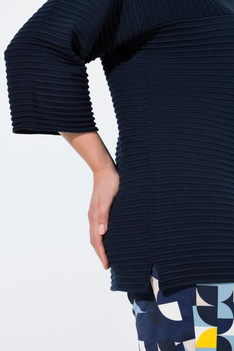 Produktbild Ulla Popken Sweatshirt, Rippsweat, Stehkragen, 3/4-Arm (58)