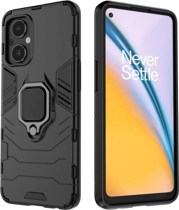 Actual product image Hurtel Ring Armor tough hybrid case cover + magnetic holder for OnePlus Nord N20 5G black (OnePlus North N20 5G)