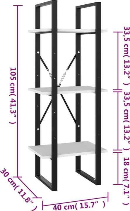 Actual product image vidaXL Bücherregal (40 x 30 x 105 cm)
