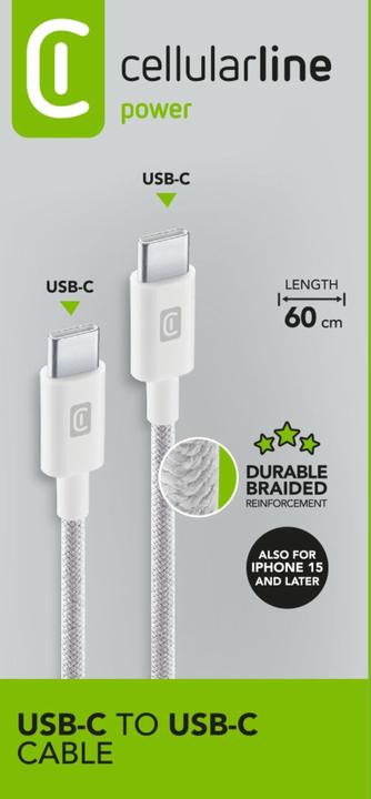 Produktbild Cellularline Braided Data Cable 0,6 m (0.60 m, USB 2.0)