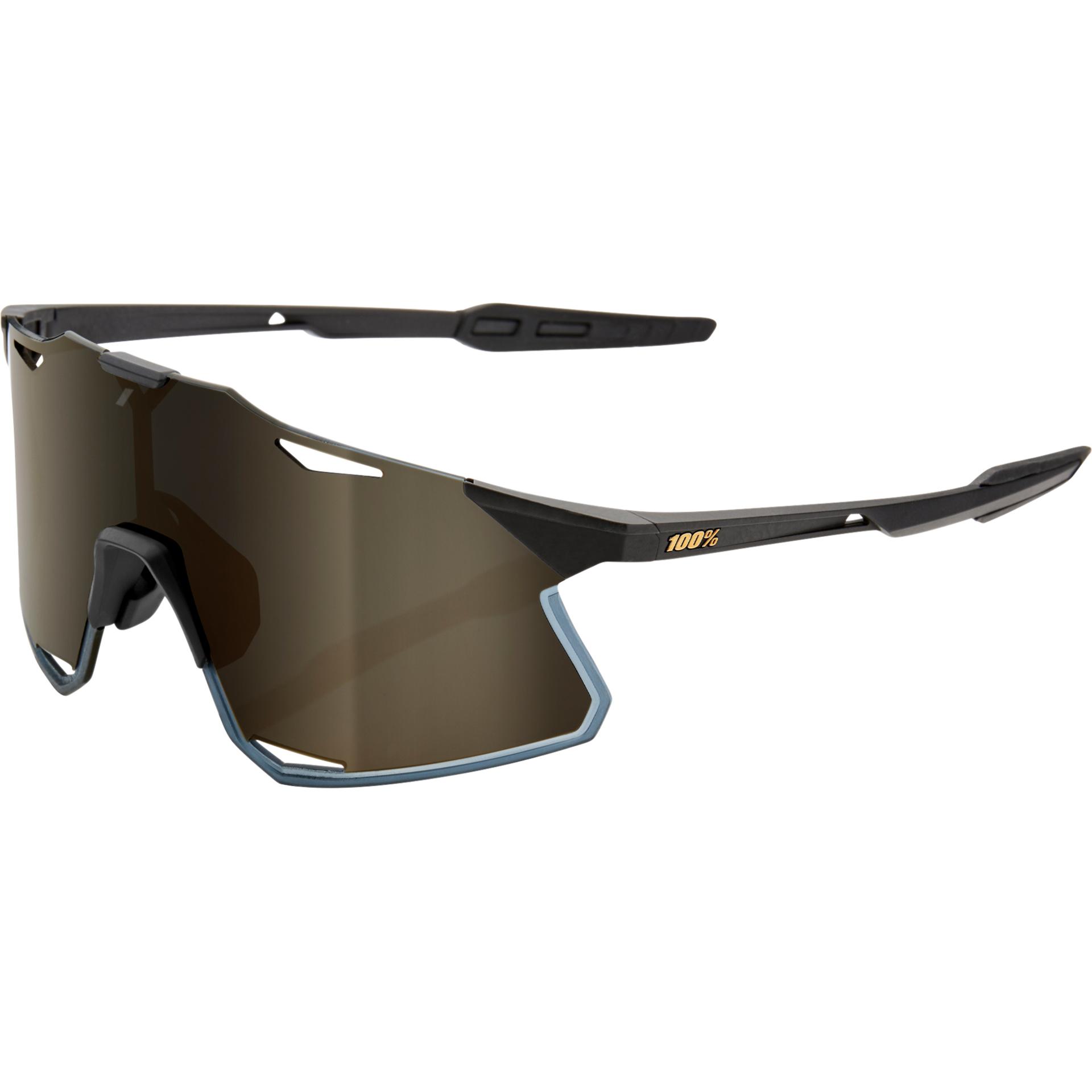 100%, Herren, Sportbrille, Hypercraft (Schwarz matt, Gold), Schwarz