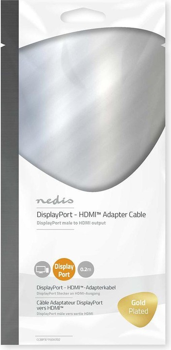 Produktbild Nedis DisplayPort - HDMI Adapter (0.20 m, DisplayPort, HDMI)