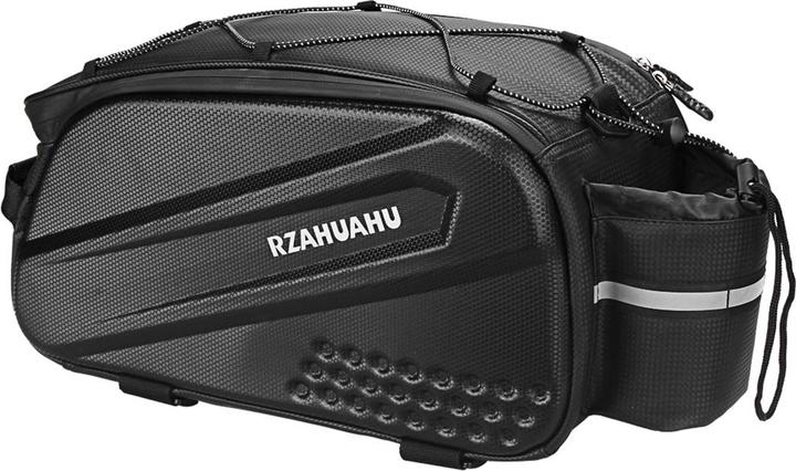 Actual product image Hurtel WYA36Y7S Bike Pannier Bag with Long Strap and Expandable Side Pockets - Black (10 l, Frame bag)