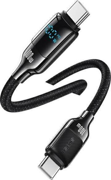 Produktbild Usams Kabel USB-C na USB-C 100W 1,2m Digital Display Zinc Alloy Fast Charging Data Cable HX Series (1.20 m, 100 W)